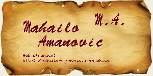 Mahailo Amanović vizit kartica